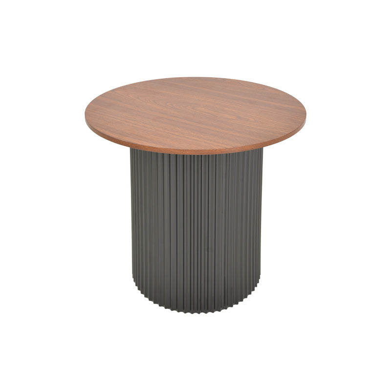 Βοηθητικό τραπέζι Dovel mdf σε καρυδί-μαύρο μέταλλο Φ50x50εκ