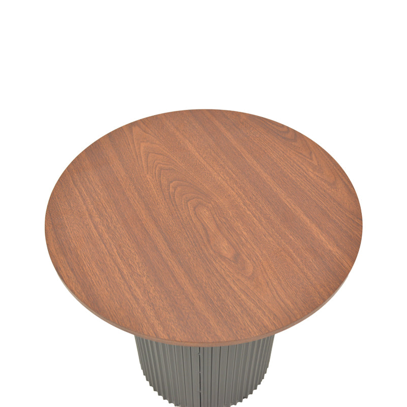 Βοηθητικό τραπέζι Dovel mdf σε καρυδί-μαύρο μέταλλο Φ50x50εκ