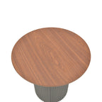 Βοηθητικό τραπέζι Dovel mdf σε καρυδί-μαύρο μέταλλο Φ50x50εκ