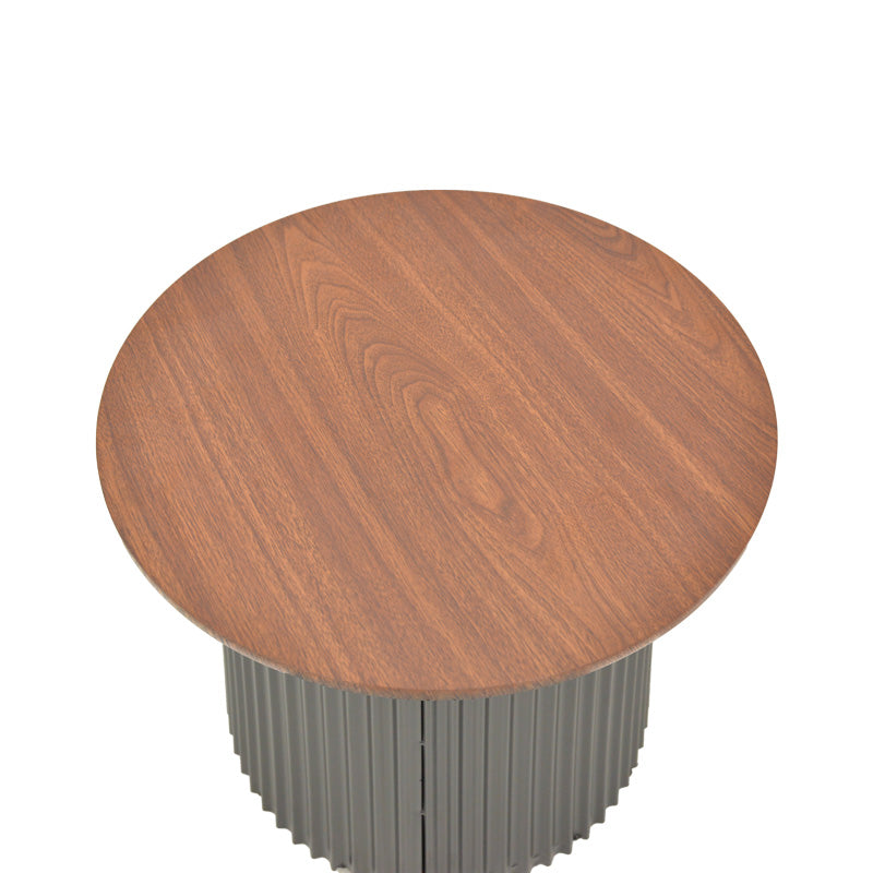Τραπέζι σαλονιού Dovel mdf σε καρυδί-μαύρο μέταλλο Φ70x45εκ