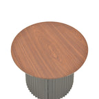 Τραπέζι σαλονιού Dovel mdf σε καρυδί-μαύρο μέταλλο Φ70x45εκ