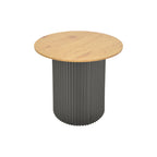 Βοηθητικό τραπέζι Dovel mdf σε sonoma -μαύρο μέταλλο Φ50x50εκ