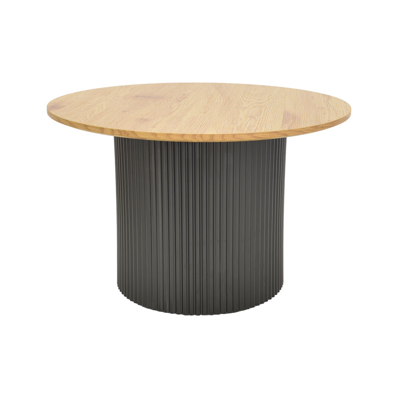 Τραπέζι σαλονιού Dovel mdf σε sonoma-μαύρο μέταλλο Φ70x45εκ