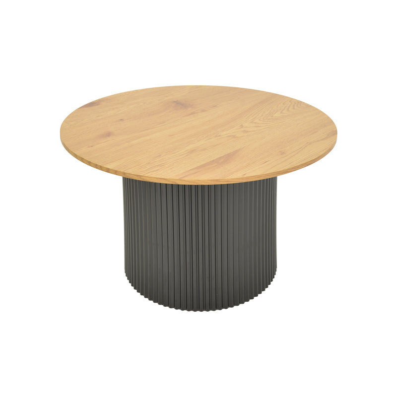 Τραπέζι σαλονιού Dovel mdf σε sonoma-μαύρο μέταλλο Φ70x45εκ