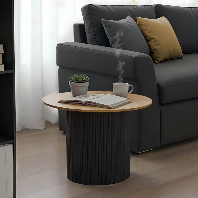 Τραπέζι σαλονιού Dovel mdf σε sonoma-μαύρο μέταλλο Φ70x45εκ