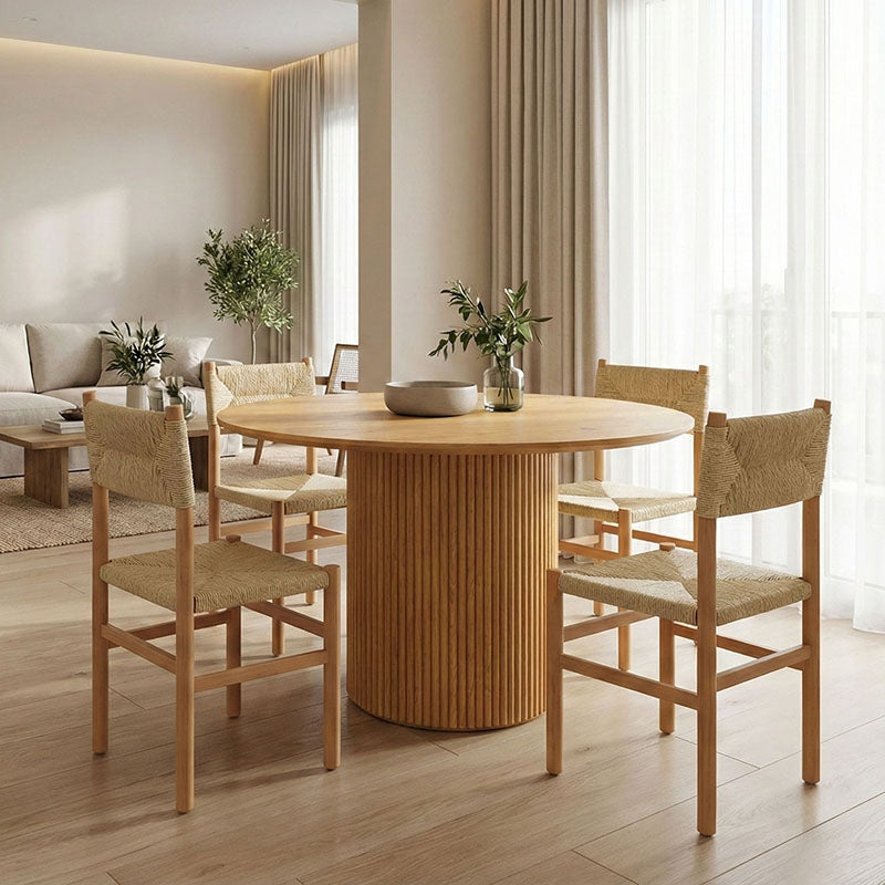 Τραπέζι Karulo mdf σε sonoma απόχρωση Φ120x76εκ