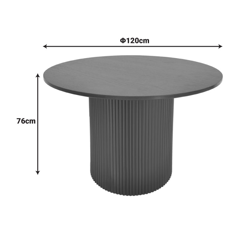 Τραπέζι Karulo mdf σε μαύρη απόχρωση Φ120x76εκ