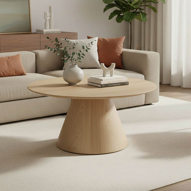 Τραπέζι σαλονιού Donda mdf-μέταλλο σε sonoma απόχρωση Φ80x40εκ