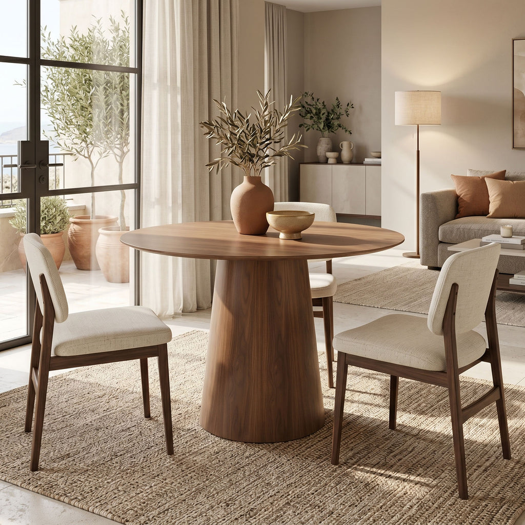 Tραπέζι Donda mdf καρυδί Φ100x76εκ