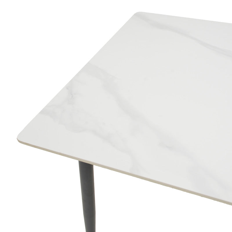 Τραπέζι Gustas λευκό μαρμάρου sintered stone-μαύρο μέταλλο 120x80x76εκ
