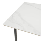 Τραπέζι Gustas λευκό μαρμάρου sintered stone-μαύρο μέταλλο 120x80x76εκ