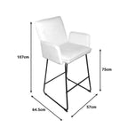 Σκαμπό μπαρ Essential ύφασμα λευκό-πόδι μαύρο μεταλλικό 57x64.5x107εκ