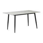 Τραπέζι Gustas λευκό μαρμάρου sintered stone-μαύρο μέταλλο 140x80x76εκ