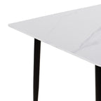 Τραπέζι Gustas λευκό μαρμάρου sintered stone-μαύρο μέταλλο 160x80x76εκ
