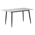 Τραπέζι Gustas λευκό μαρμάρου sintered stone-μαύρο μέταλλο 160x80x76εκ