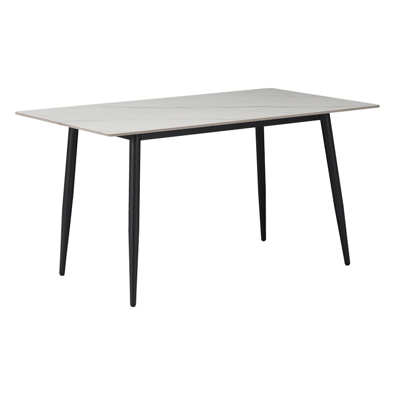 Τραπέζι Gustas λευκό μαρμάρου sintered stone-μαύρο μέταλλο 160x80x76εκ