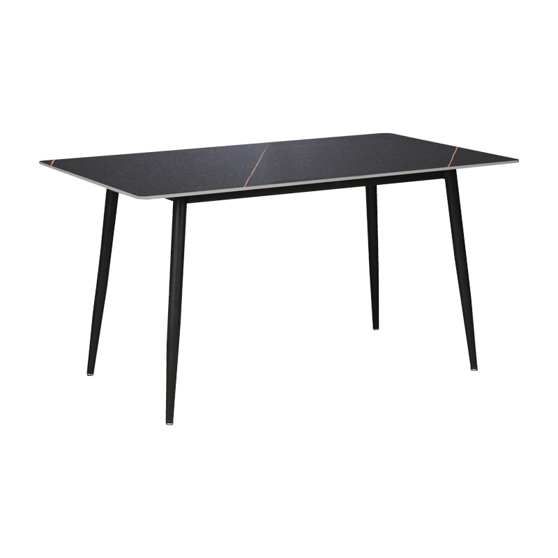 Τραπέζι Gustas μαύρο μαρμάρου sintered stone-μαύρο μέταλλο 120x80x76εκ