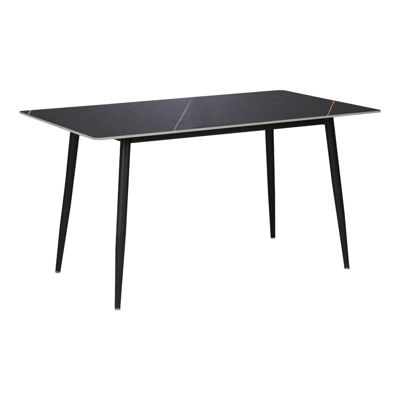 Τραπέζι Gustas μαύρο μαρμάρου sintered stone-μαύρο μέταλλο 140x80x76εκ