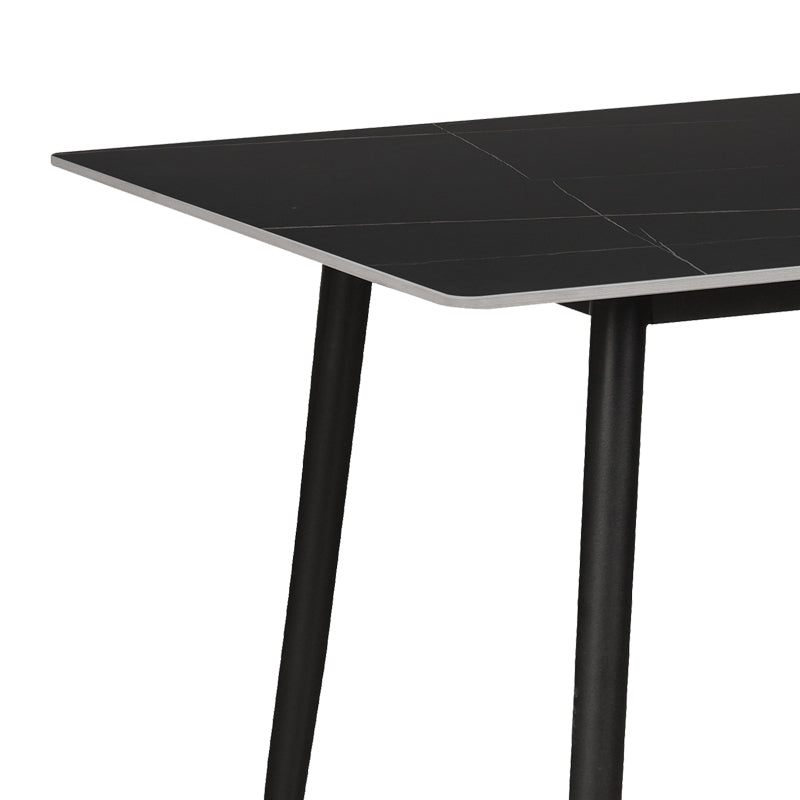 Τραπέζι Gustas μαύρο μαρμάρου sintered stone-μαύρο μέταλλο 140x80x76εκ