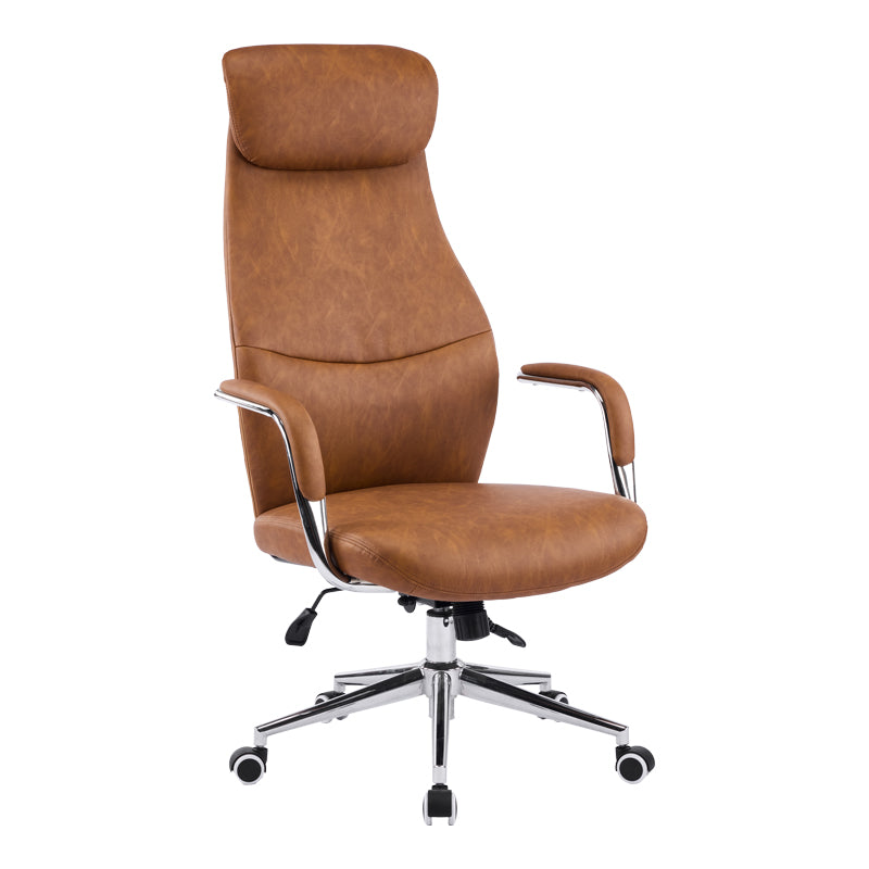 Καρέκλα γραφείου διευθυντή Ferka καφέ pu 64x71x120-128εκ