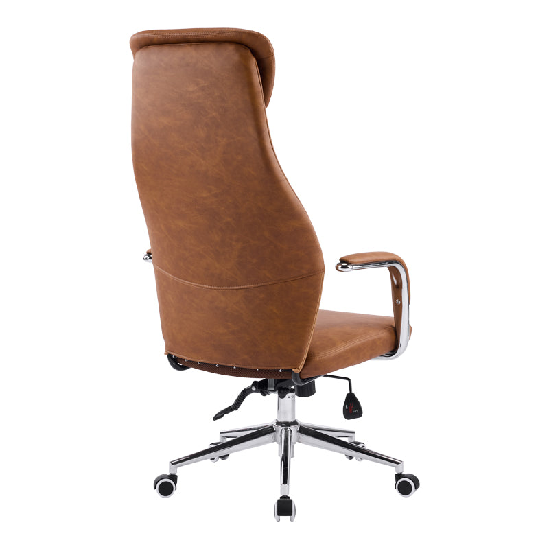 Καρέκλα γραφείου διευθυντή Ferka καφέ pu 64x71x120-128εκ
