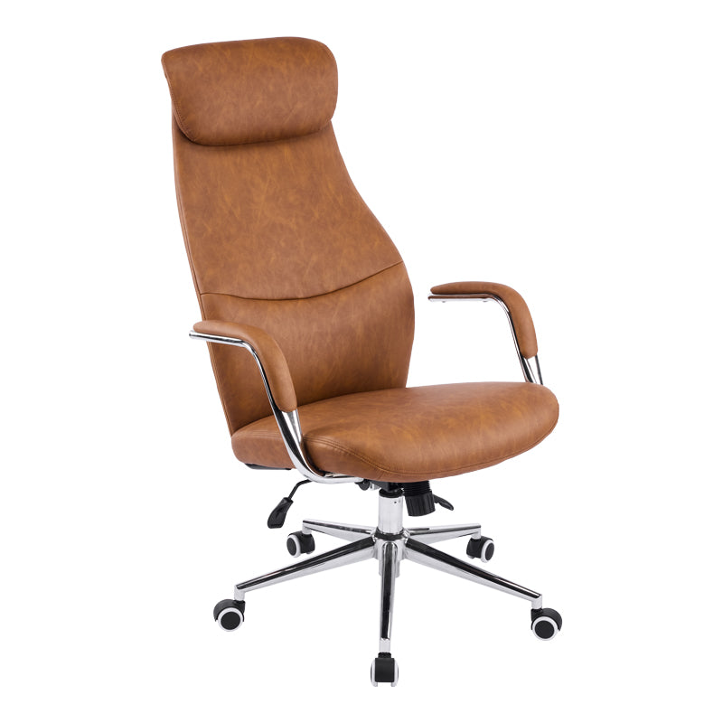 Καρέκλα γραφείου διευθυντή Ferka καφέ pu 64x71x120-128εκ