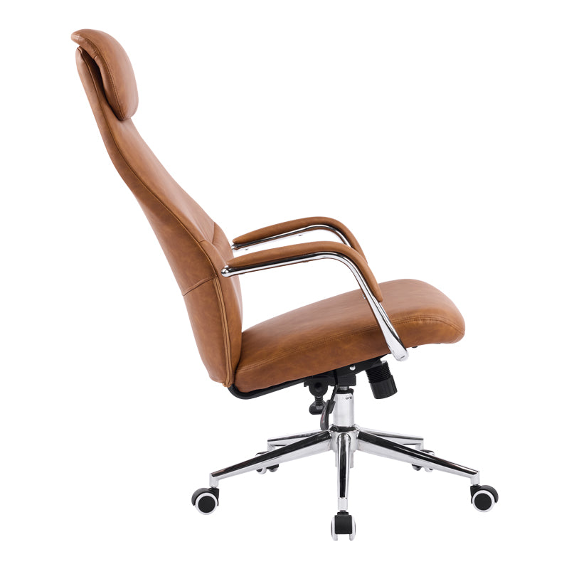Καρέκλα γραφείου διευθυντή Ferka καφέ pu 64x71x120-128εκ