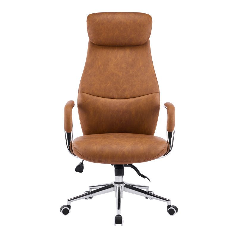 Καρέκλα γραφείου διευθυντή Ferka καφέ pu 64x71x120-128εκ