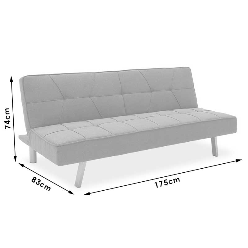 Καναπές-κρεβάτι Travis 3θέσιος με ύφασμα μπεζ 175x83x74εκ