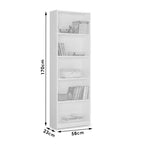 Βιβλιοθήκη Max σε λευκό χρώμα 58x23x170εκ