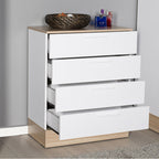 Συρταριέρα Pelita σε λευκή-oak απόχρωση 72x40x88εκ