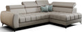 Γωνιακός καναπές Calyra Mini Lthr-Γκρεζ-Δεξιά