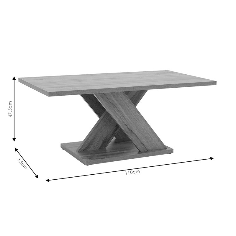 Τραπέζι σαλονιού Solange χρώμα sonoma 110x55x47.5εκ