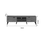 Έπιπλο τηλεόρασης Thelma oak μελαμίνης 150x40x41.6εκ