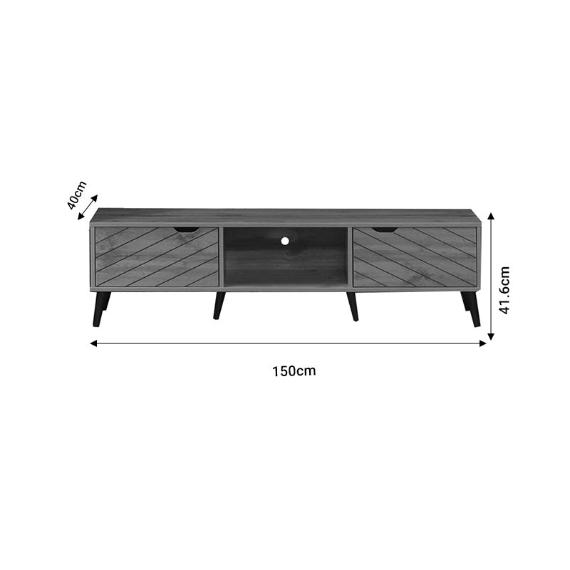 Έπιπλο τηλεόρασης Thelma oak μελαμίνης 150x40x41.6εκ