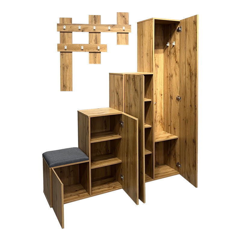 Έπιπλο εισόδου Nenich σε oak απόχρωση 150x37x180εκ