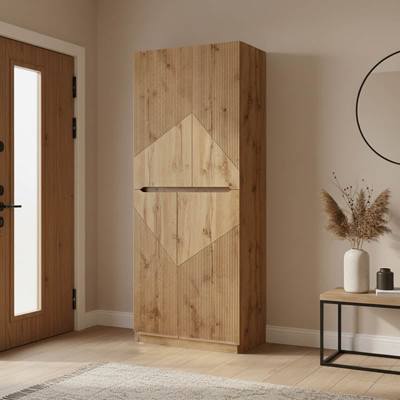 Παπουτσοθήκη-ντουλάπι Kebell σε oak απόχρωση 71x41.5x180.4εκ