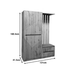 Έπιπλο εισόδου Zomie σε oak απόχρωση 131x41.5x180.4εκ