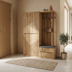 Έπιπλο εισόδου Zomie σε oak απόχρωση 131x41.5x180.4εκ