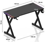 Γραφείο Gaming Hero 2.3 RGB – Μαύρο
