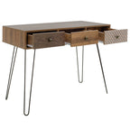 Κονσόλα Boho καρυδί με μεταλλικά πόδια 100x50,5x74,5εκ