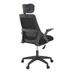 Καρέκλα γραφείου Peja mesh ύφασμα μαύρο 58x60x107-117εκ