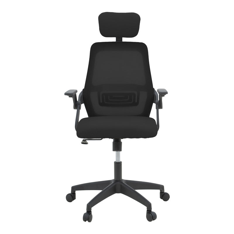 Καρέκλα γραφείου Peja mesh ύφασμα μαύρο 58x60x107-117εκ