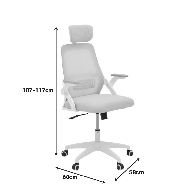 Καρέκλα γραφείου Peja mesh ύφασμα μαύρο 58x60x107-117εκ
