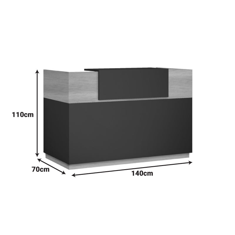 Γραφείο reception Lotus σε χρώμα φυσικό - ανθρακί 140x70x110εκ