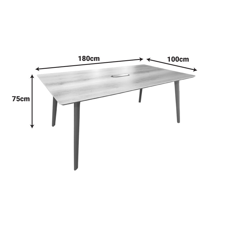 Τραπέζι συνεδριάσεων επαγγελματικό Denith ανθρακί-φυσικό 180x100x75εκ