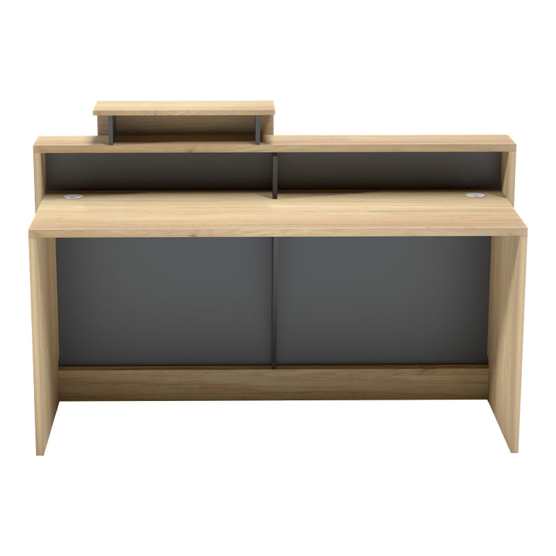 Γραφείο reception Lotus σε φυσική-ανθρακί απόχρωση 160x60x105εκ