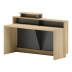 Γραφείο reception Lotus σε φυσική-ανθρακί απόχρωση 160x60x105εκ