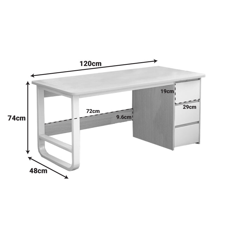 Γραφείο Salto με συρταριέρα-MDF γκρι-λευκό 120x48x74εκ