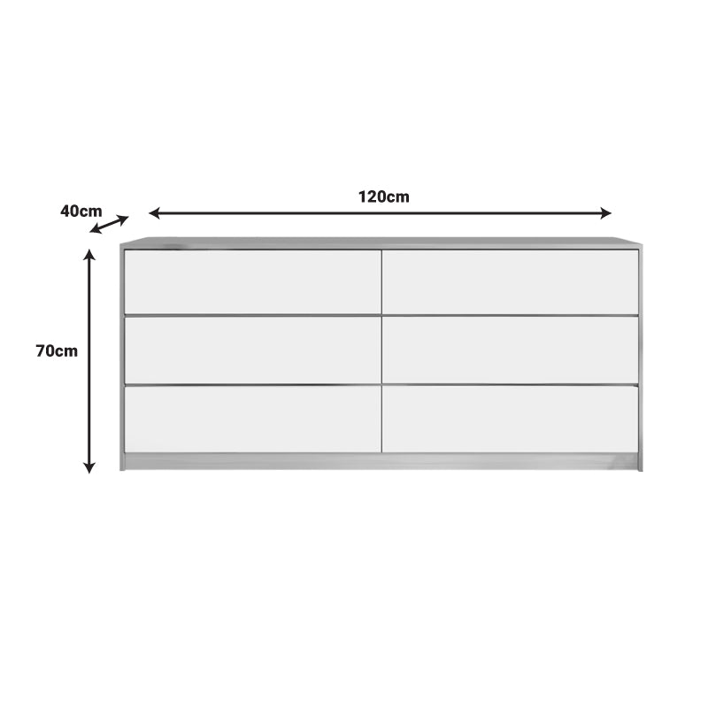 Συρταριέρα Kuanger σε λευκή-φυσική απόχρωση 120x40x70εκ